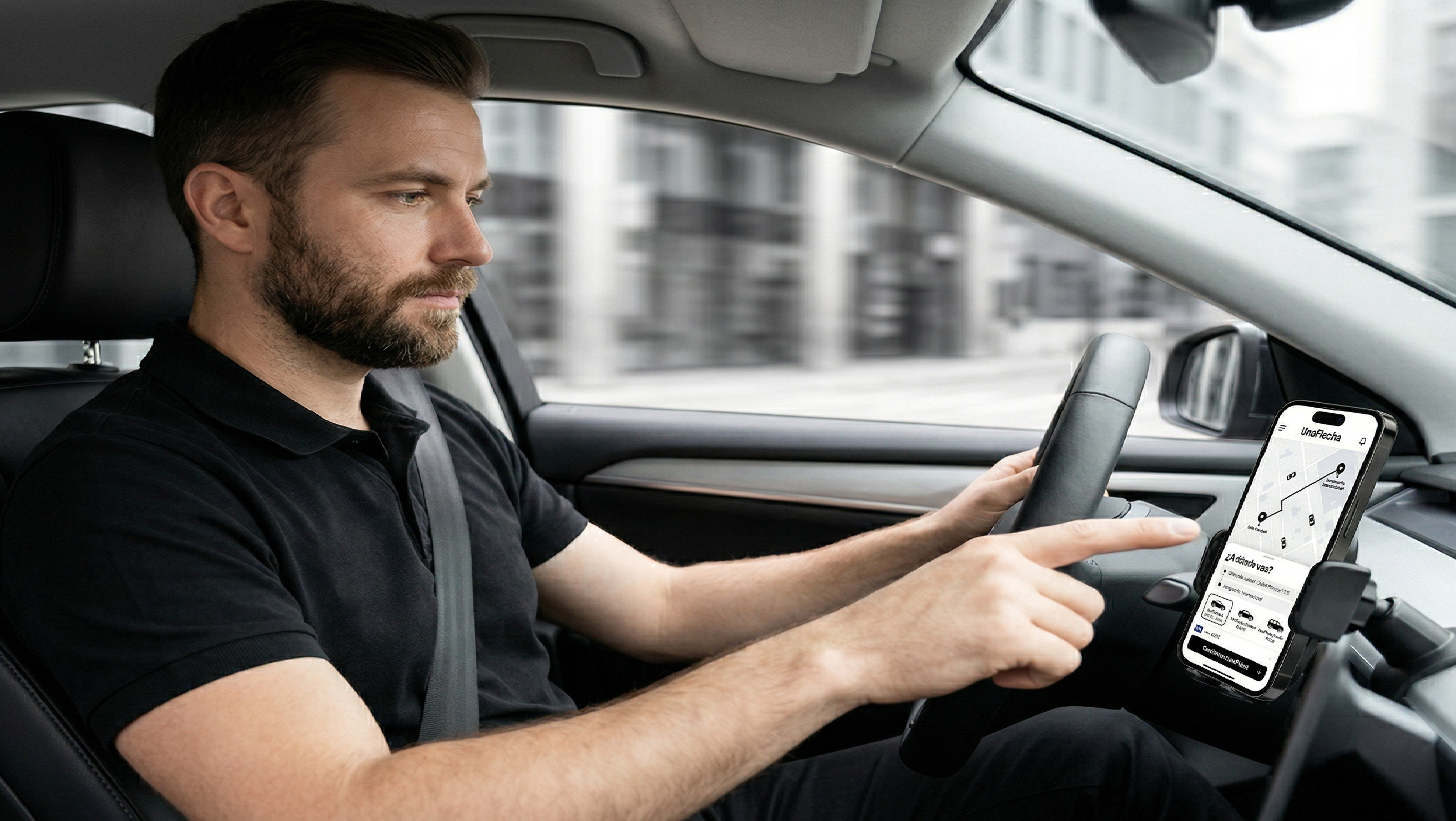 Pantalla de la app para conductores